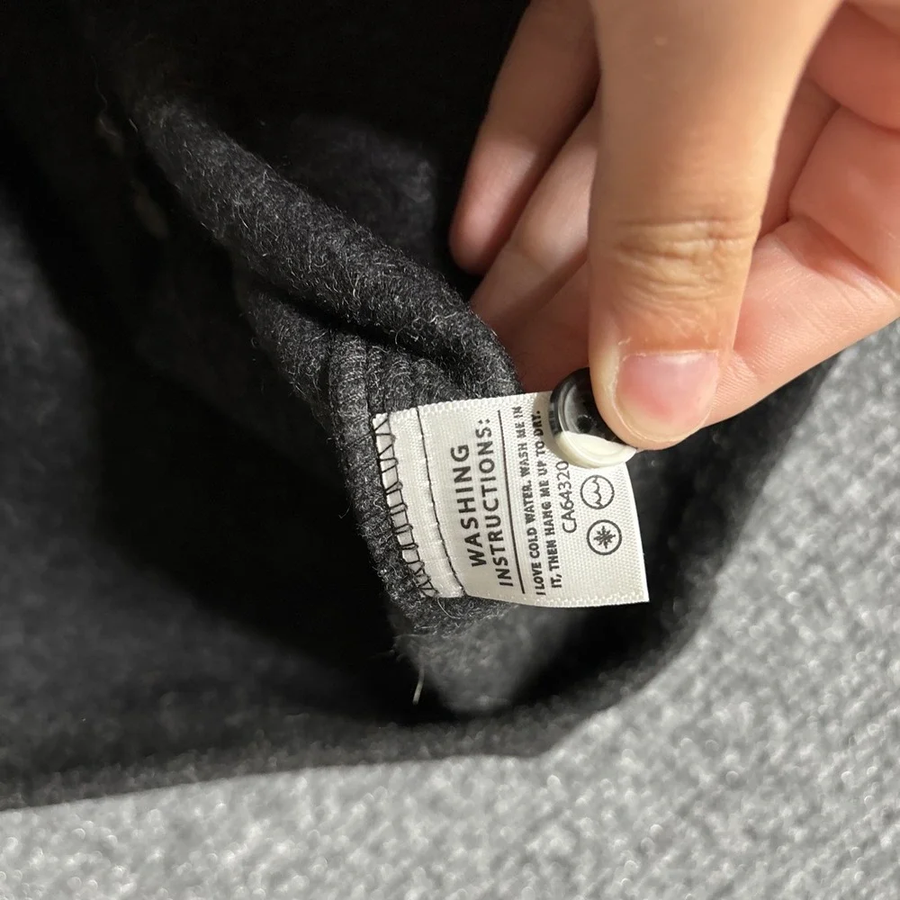 Anian Modern Melton‎ Overshirt Dark Gray Size Large Recycled Wool Shirt Jacket